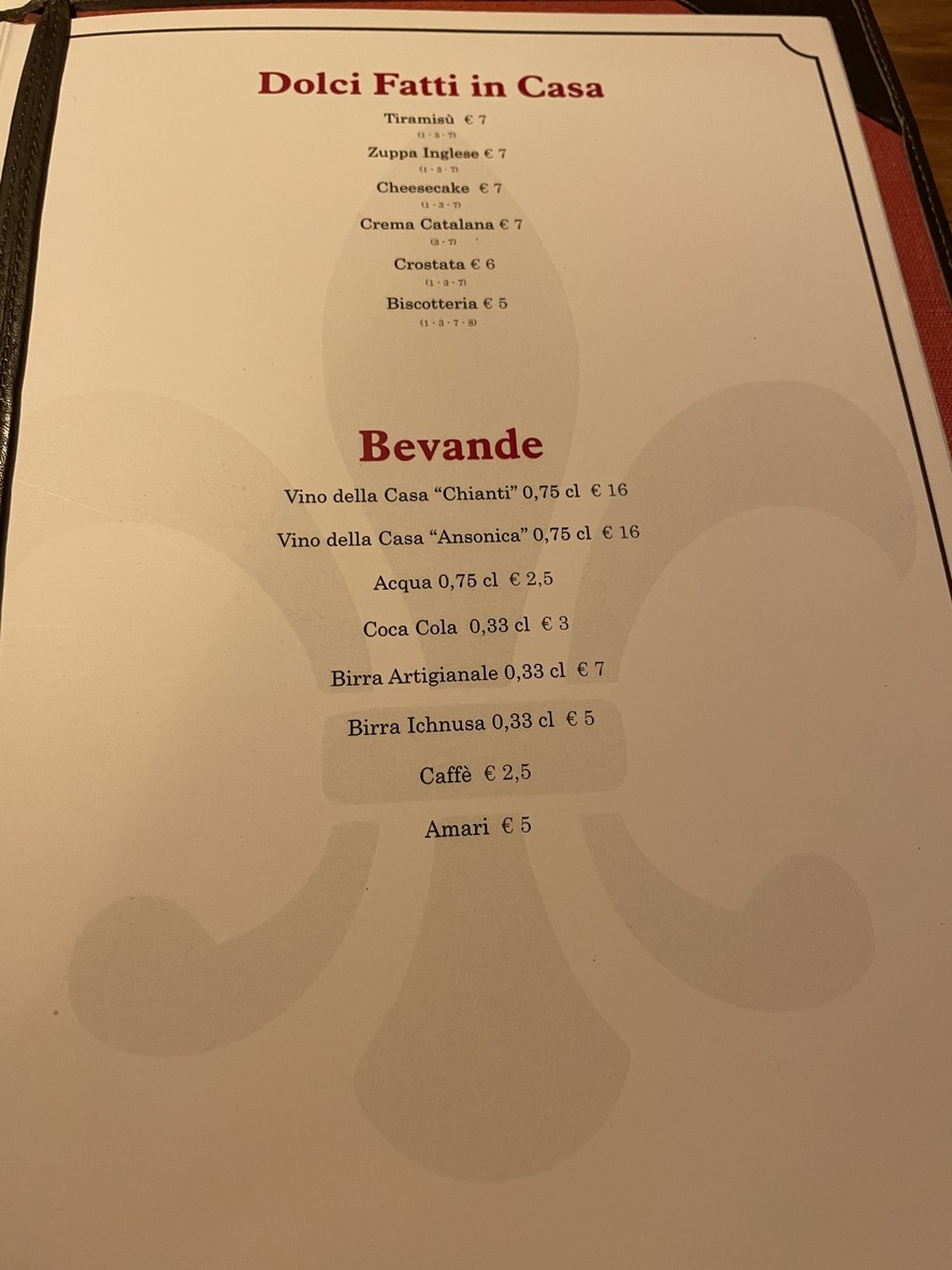 Al Chianti menu 3