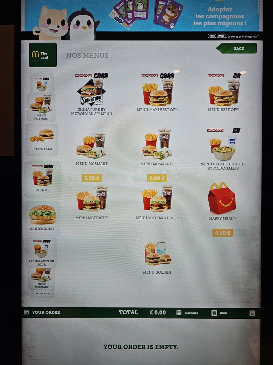 McDonald's menu 1