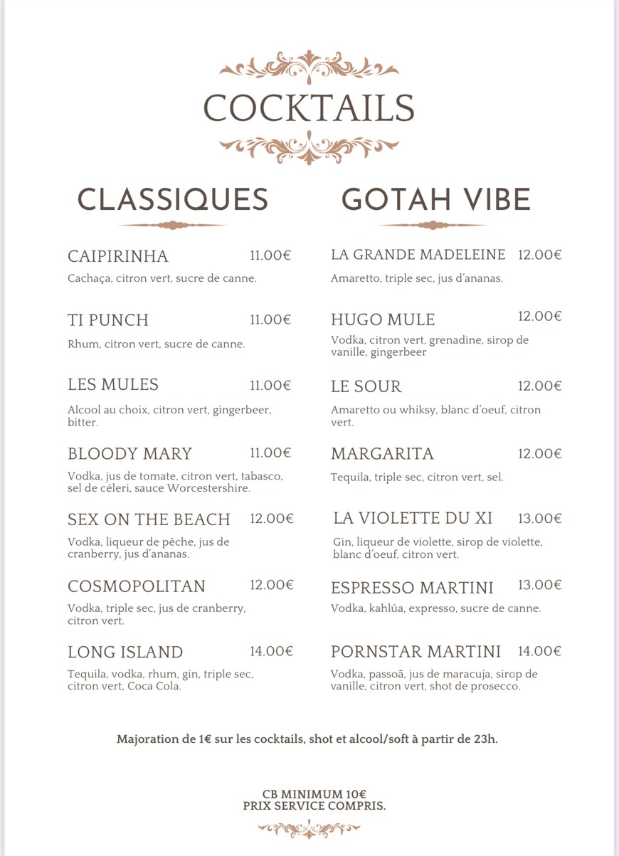 GOTAH Restaurant menu 2