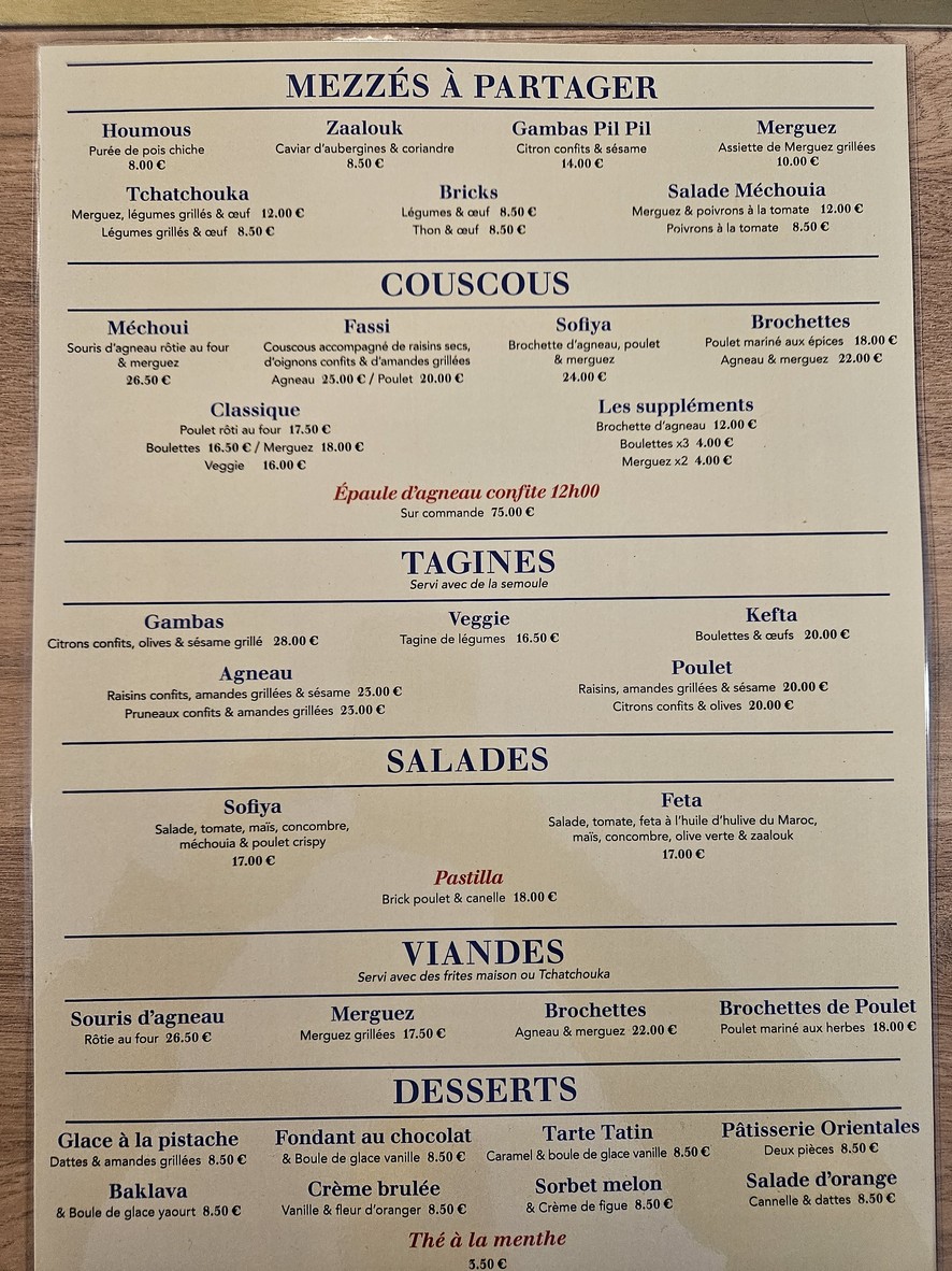 Sofiya menu 1
