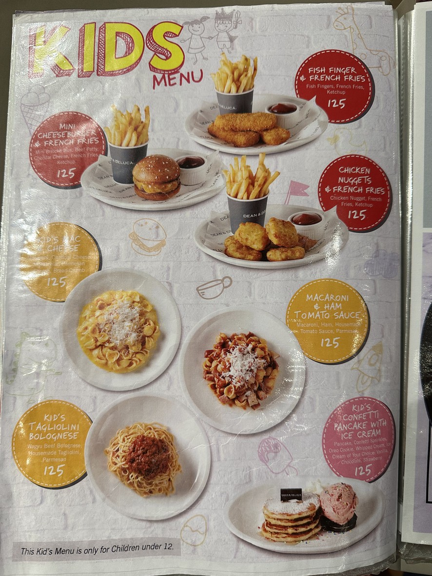 Dean & Deluca Crystal Park menu 6