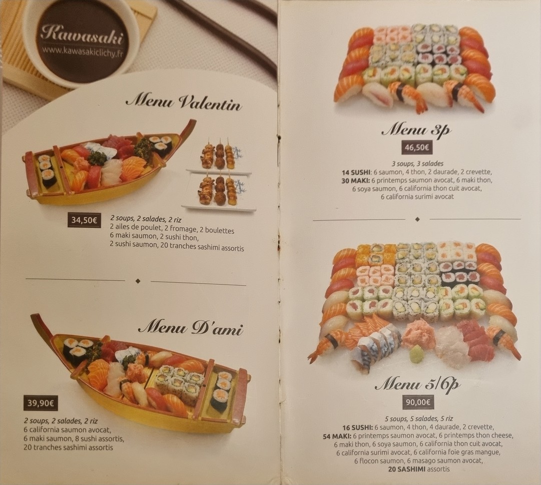 restaurant japonais Kawasaki menu 3