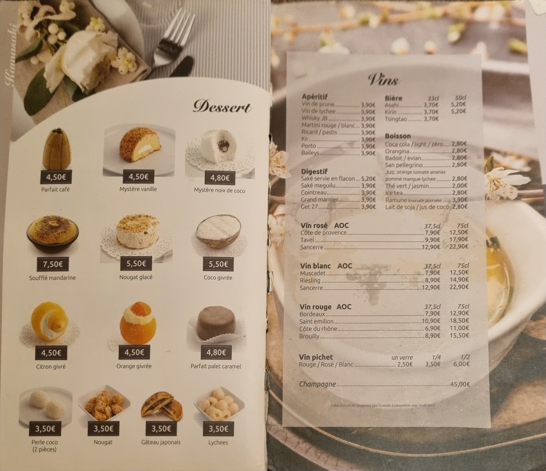 restaurant japonais Kawasaki menu 4