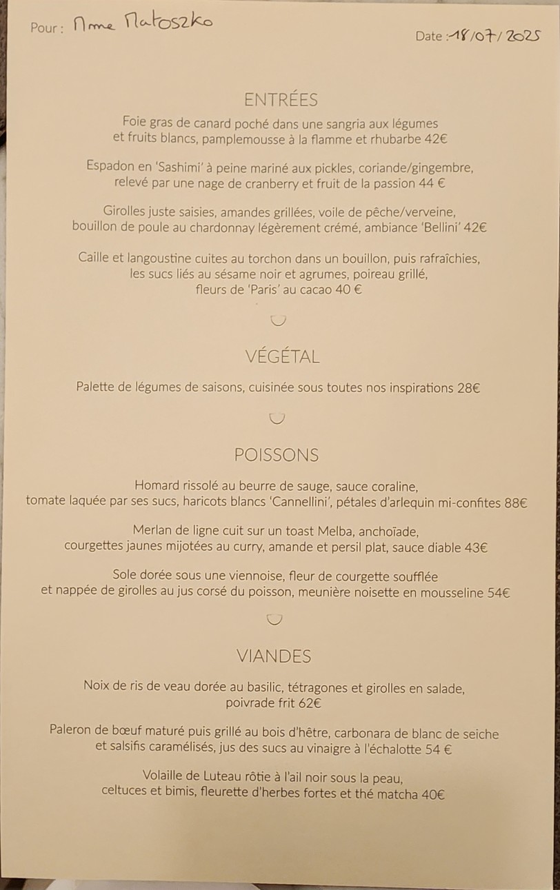 Le Sergent Recruteur menu 1