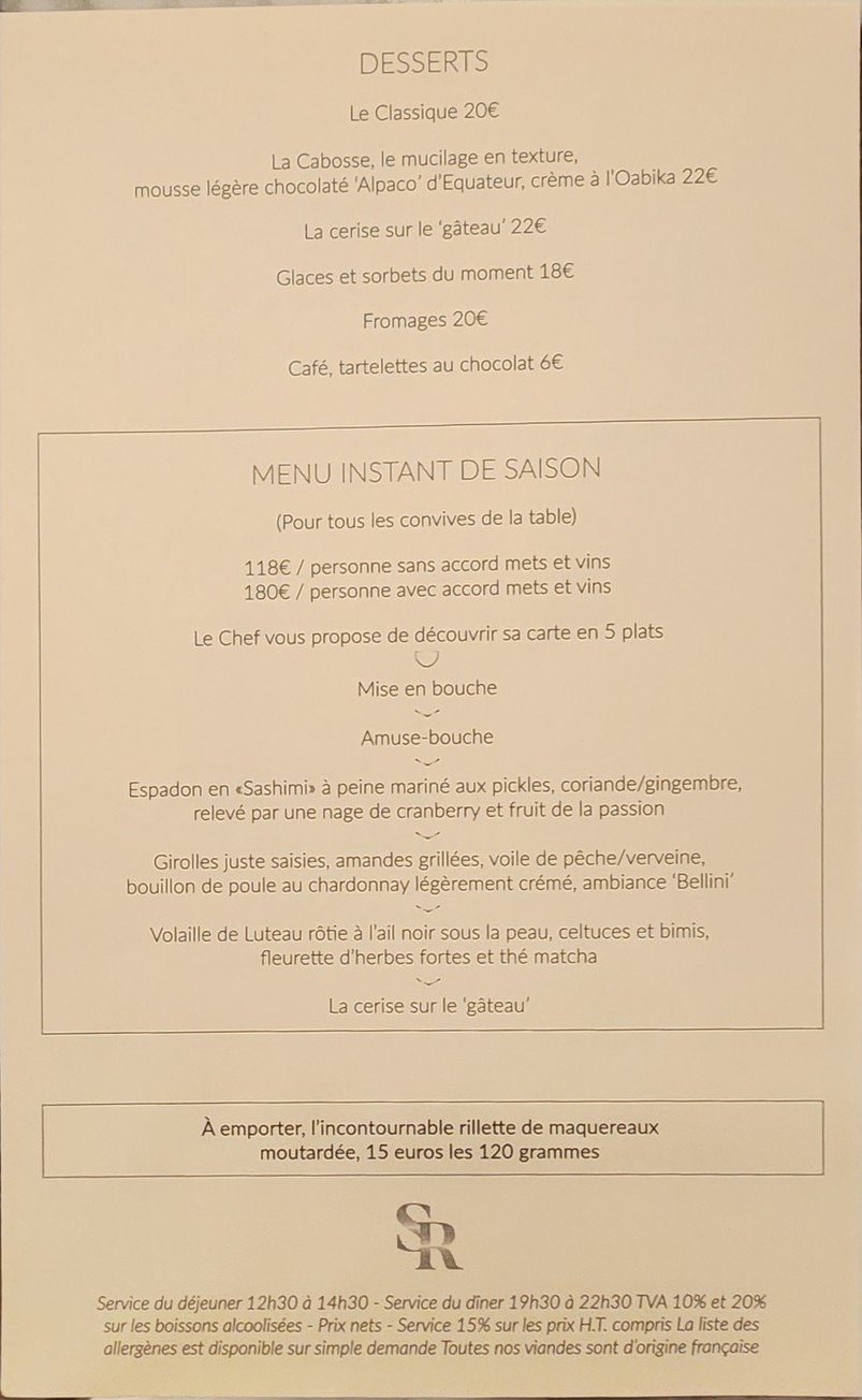 Le Sergent Recruteur menu 2
