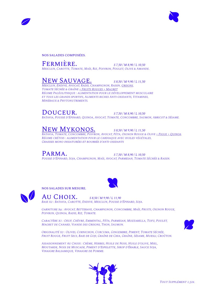 HB Primeur = Nectar et Feuille menu 2