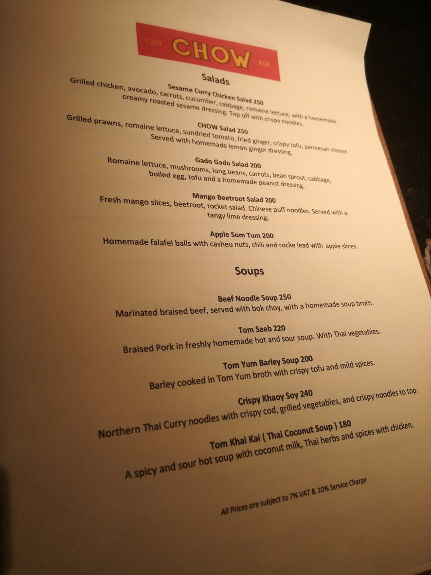CHOW Cafe & Bar menu 1