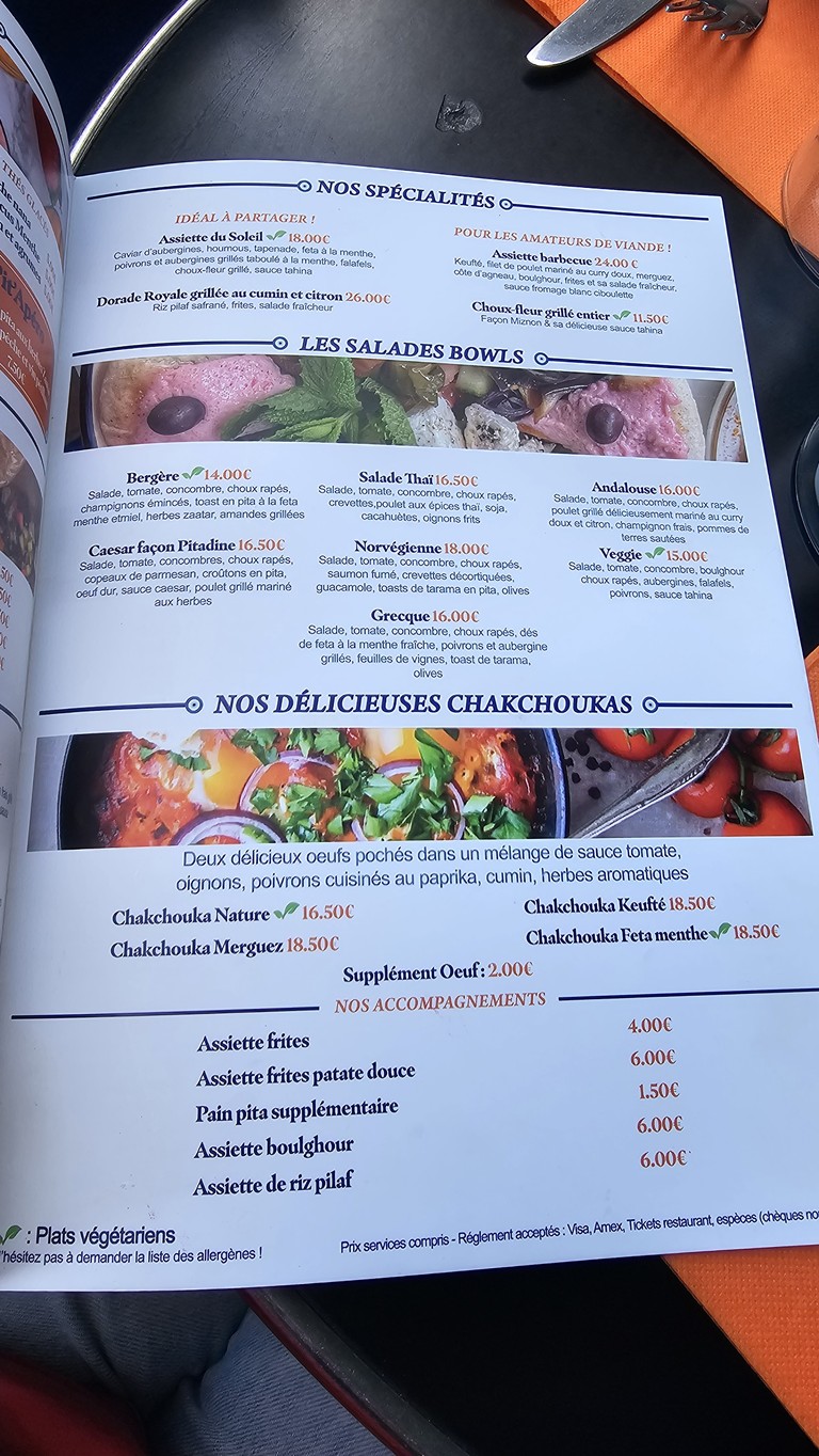 Pitadine Puteaux menu 1