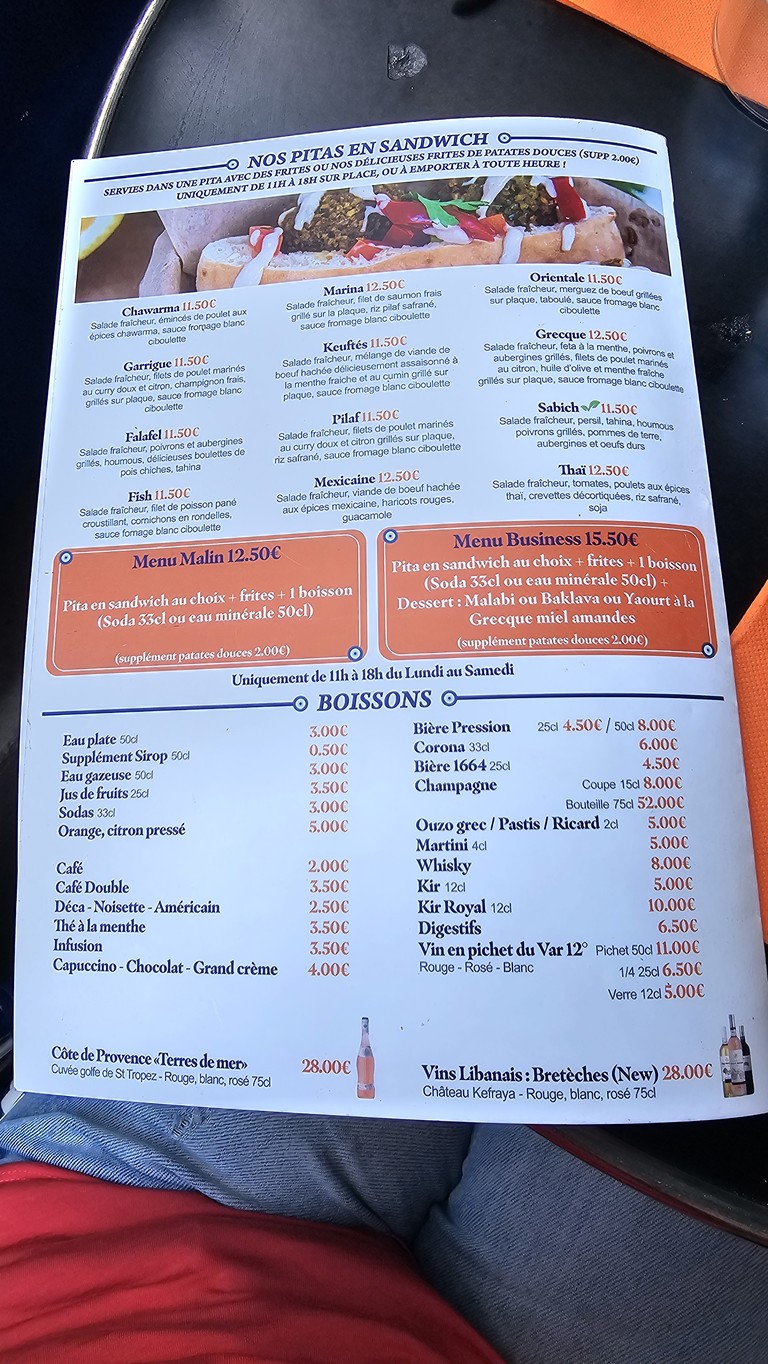Pitadine Puteaux menu 3