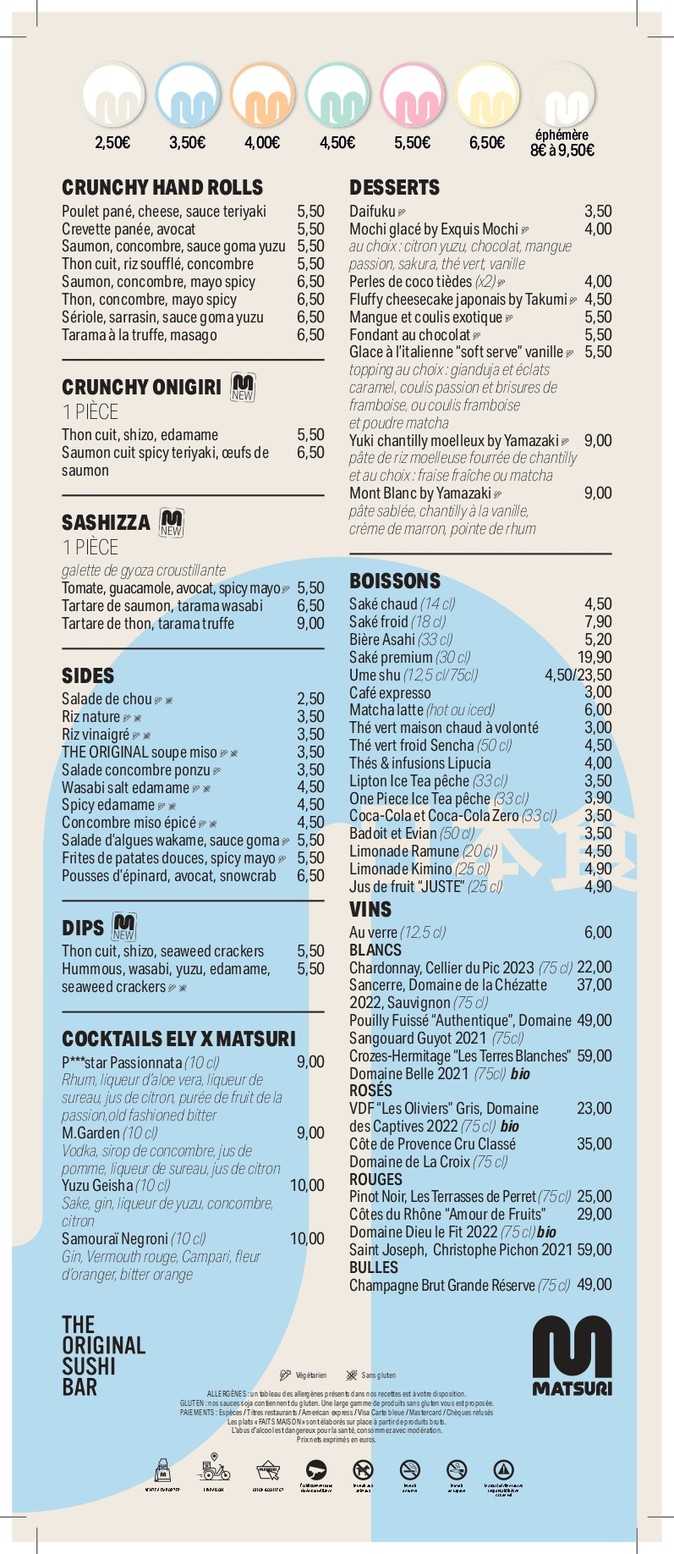 Matsuri Passy menu 2