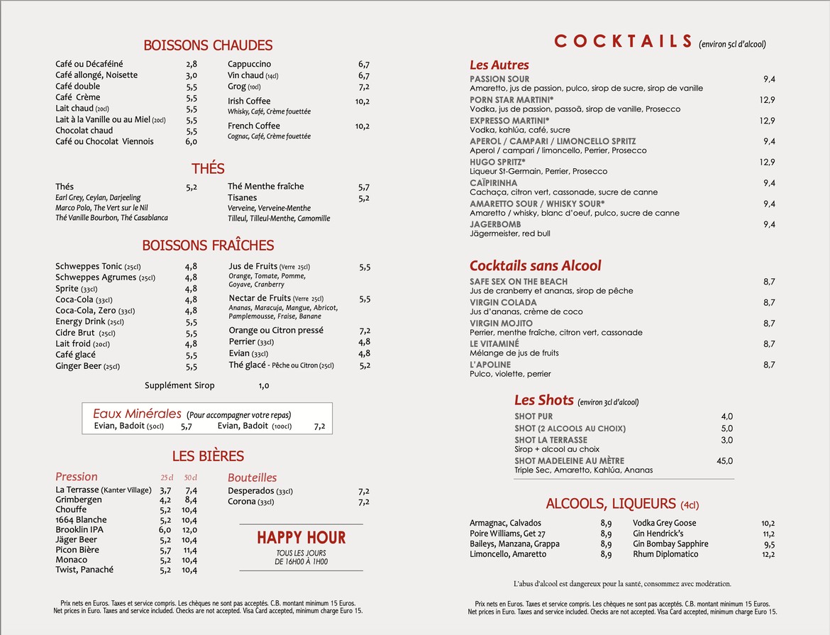 La Terrasse du 16 menu 3