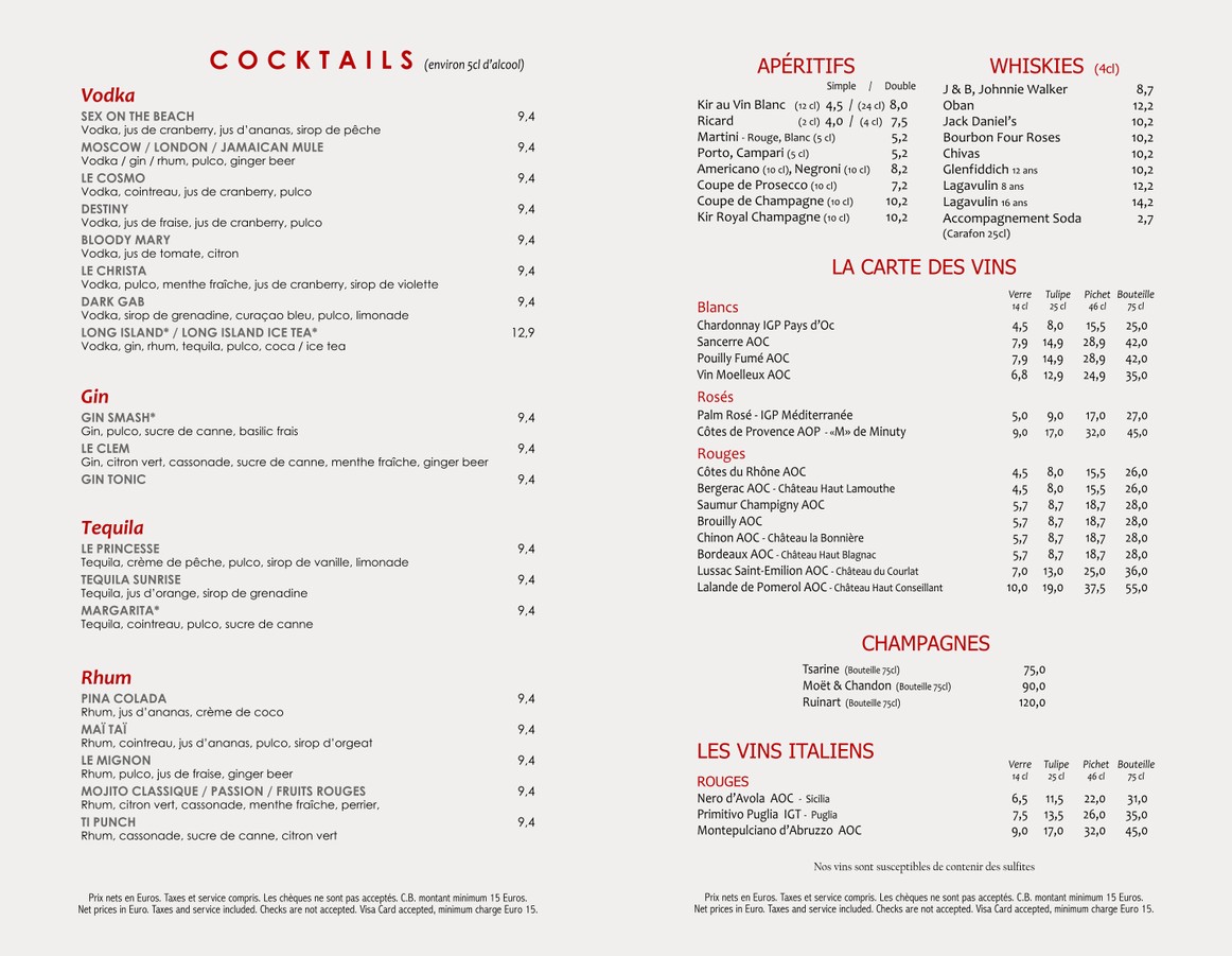 La Terrasse du 16 menu 4