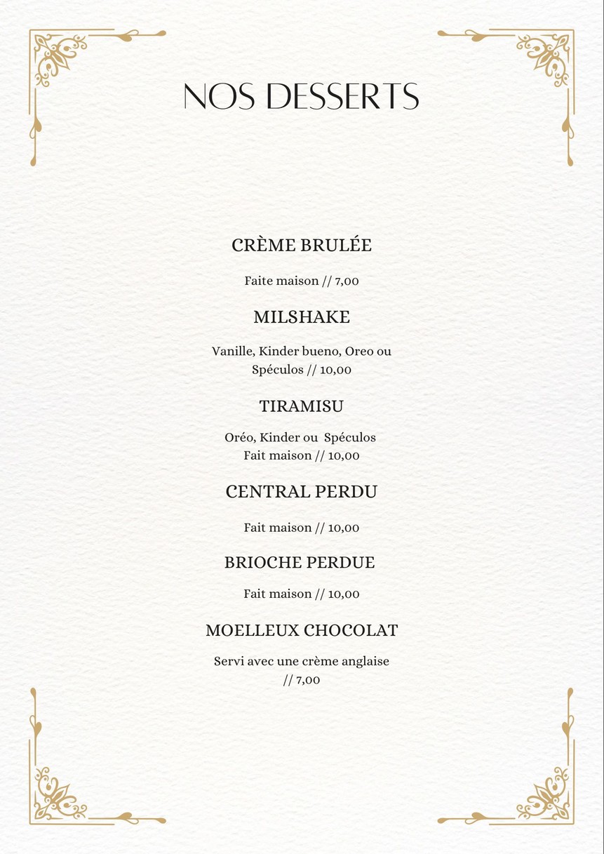 Central Coffee menu 6