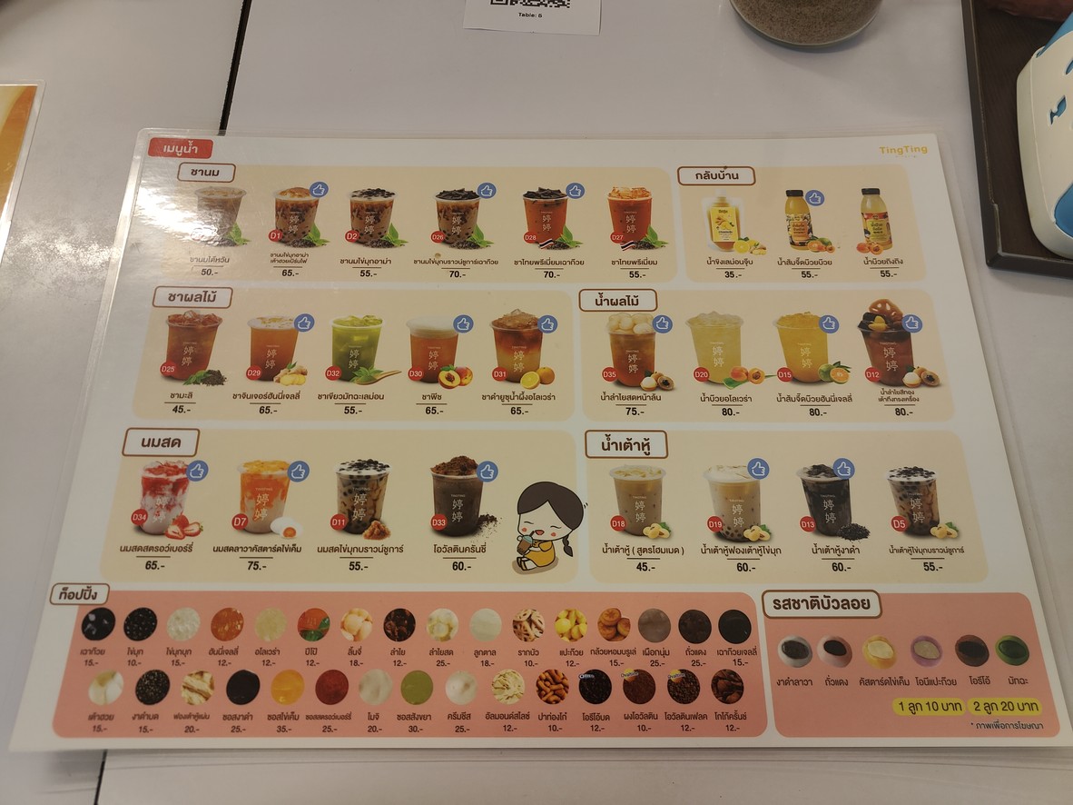 Ting Ting Bing Su Nam Khing Sathu Pradit 26 menu 3