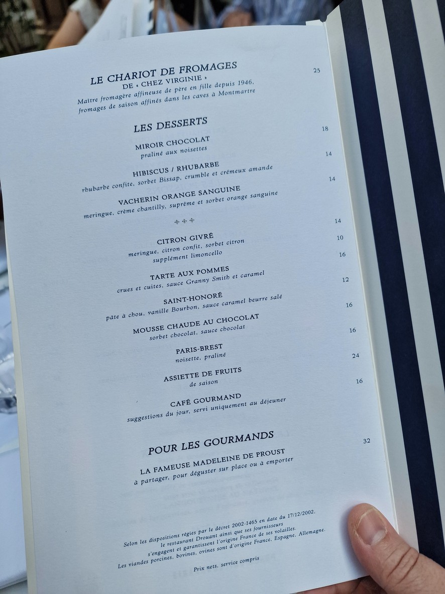 Restaurant Drouant menu 2