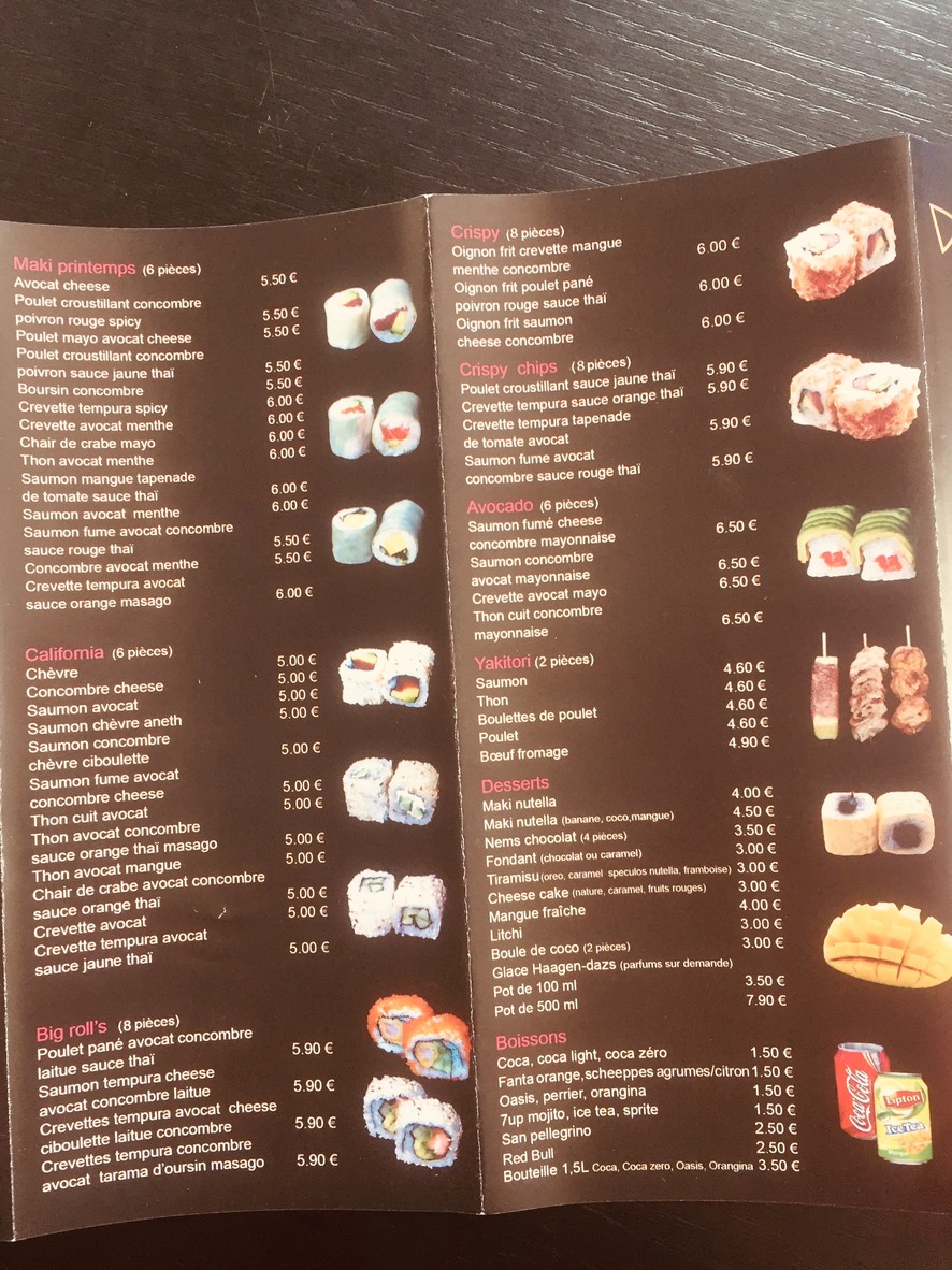 Sushi Thaï - Restaurant Sushi Vincennes menu 2