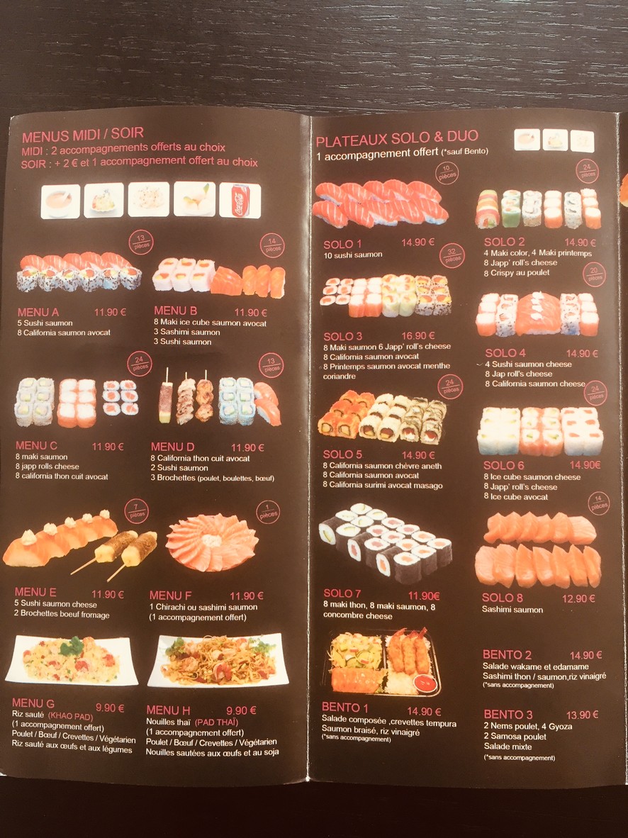 Sushi Thaï - Restaurant Sushi Vincennes menu 3