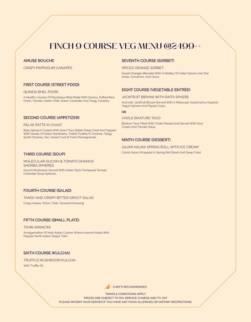 Finch Bangkok menu 2