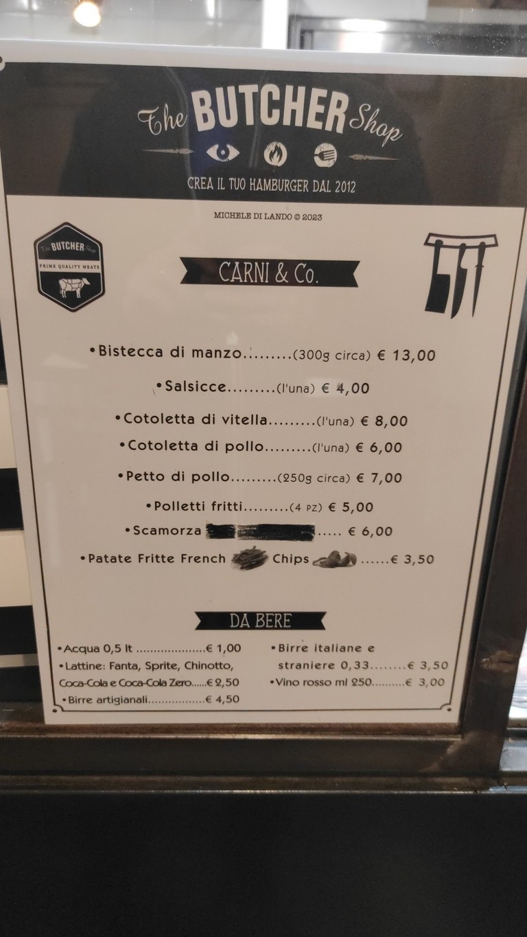 The Butcher Shop menu 2