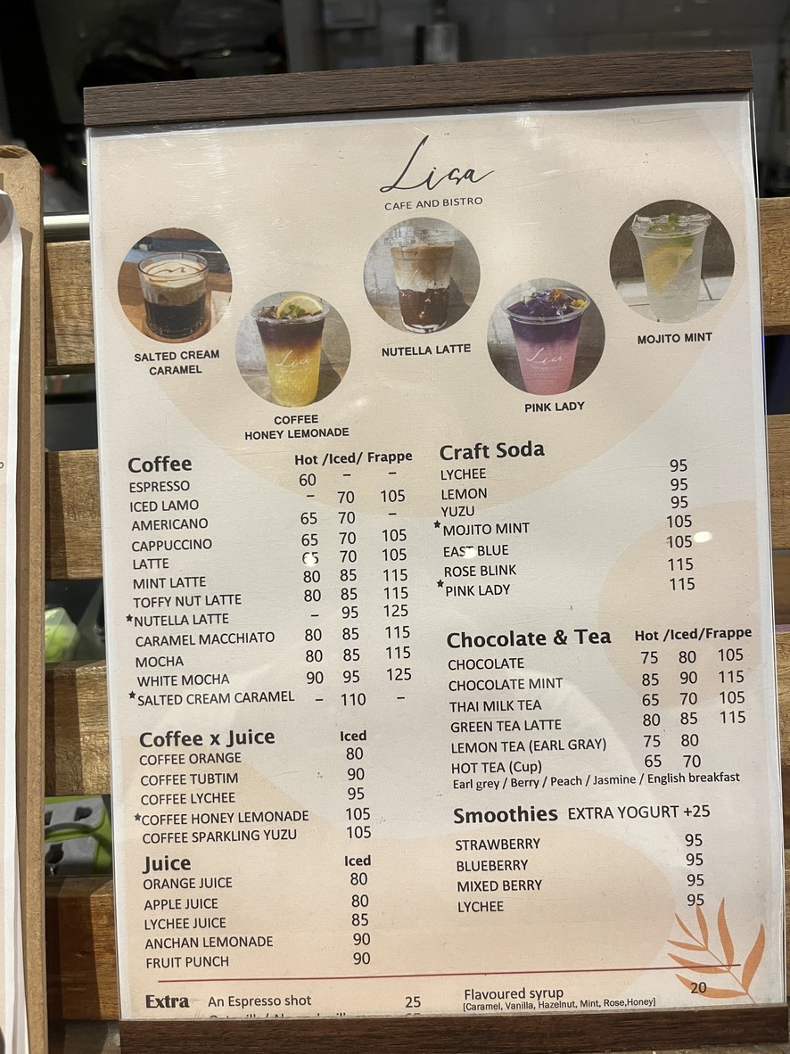 Lisa cafe and Bistro (Lisa) menu 2