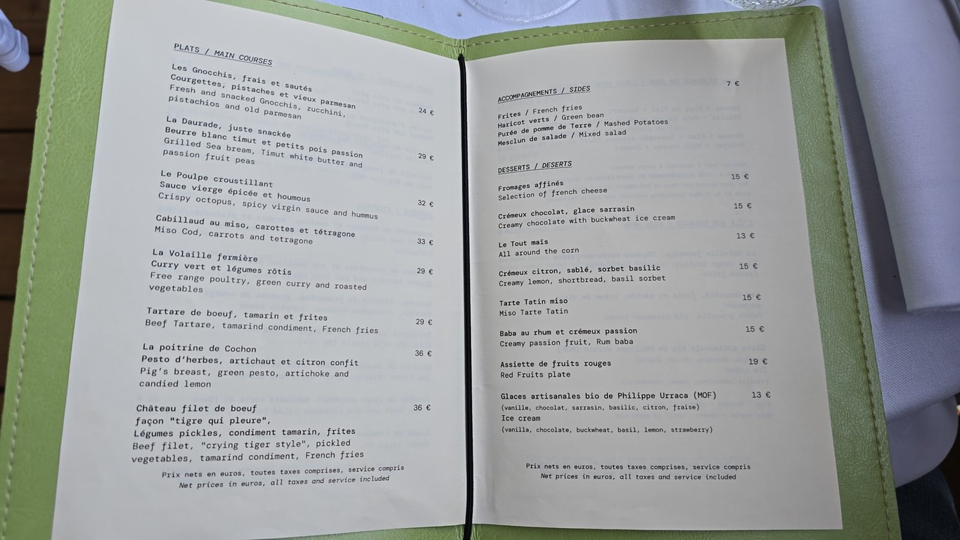 Le Chalet des Îles menu 4
