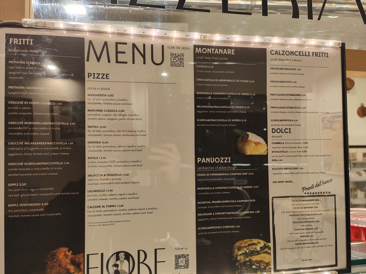 FIORE menu 1