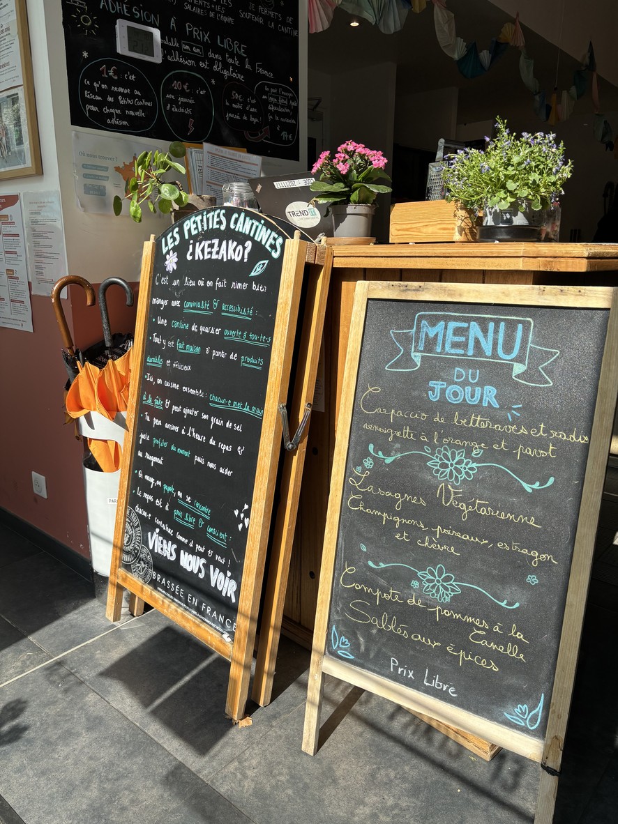 Les Petites Cantines Paris menu 1