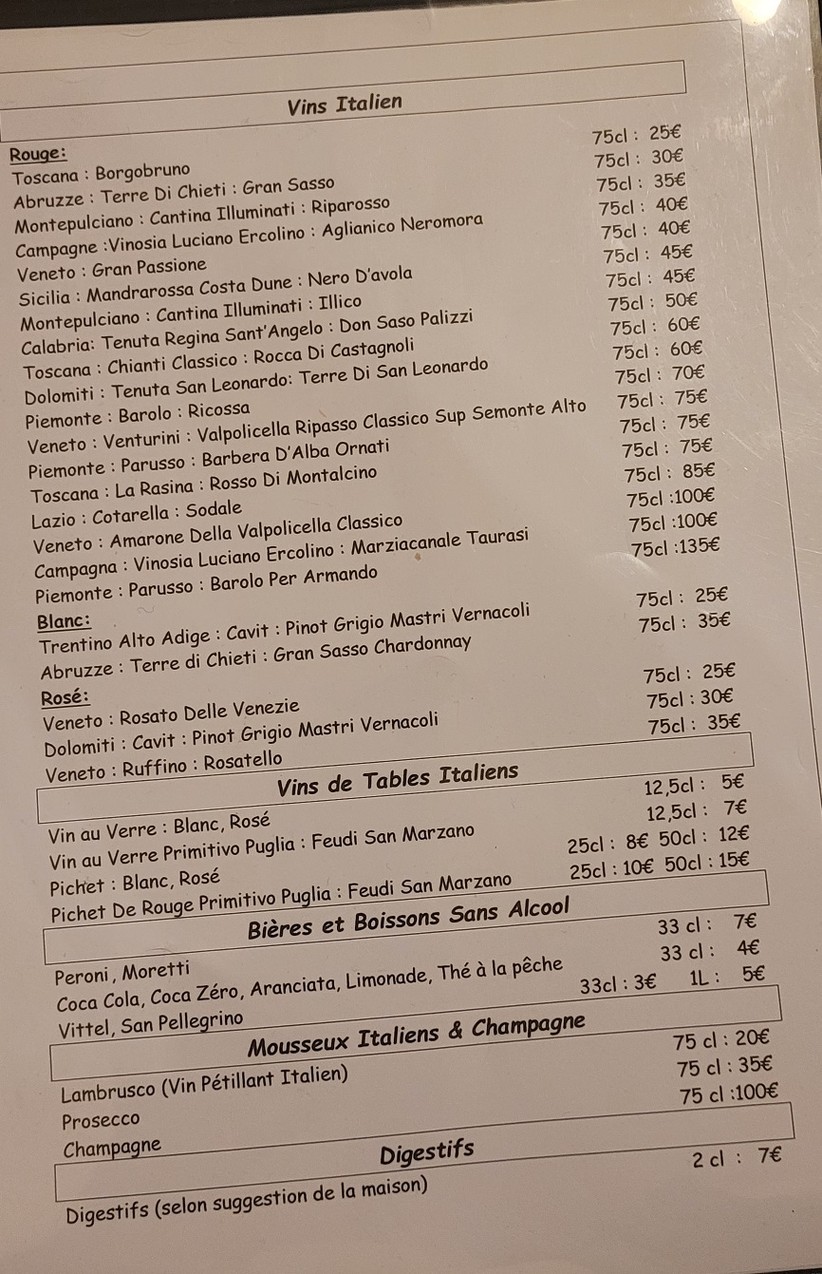 Piccola Calabria menu 3