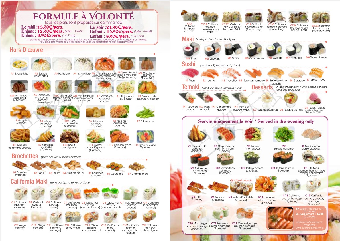Sushi House menu 1