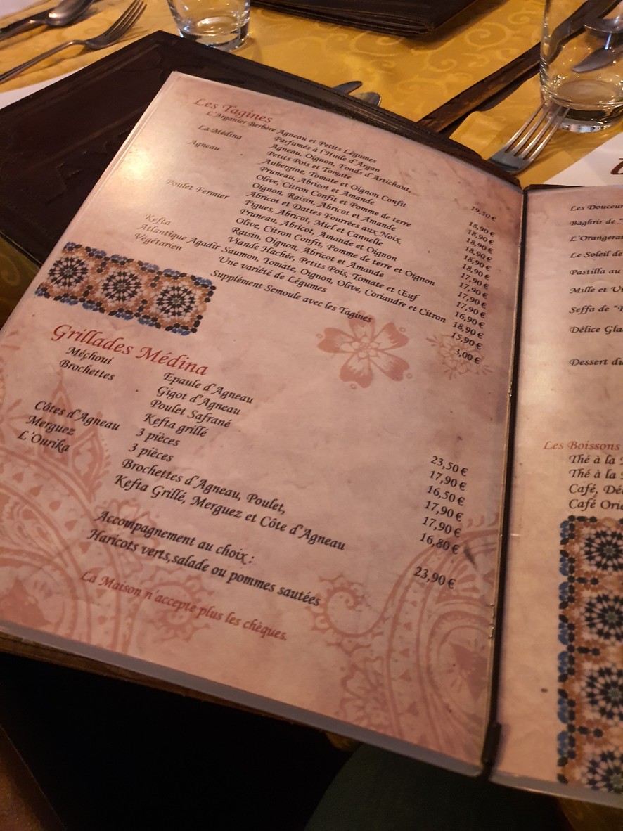 La Médina menu 3