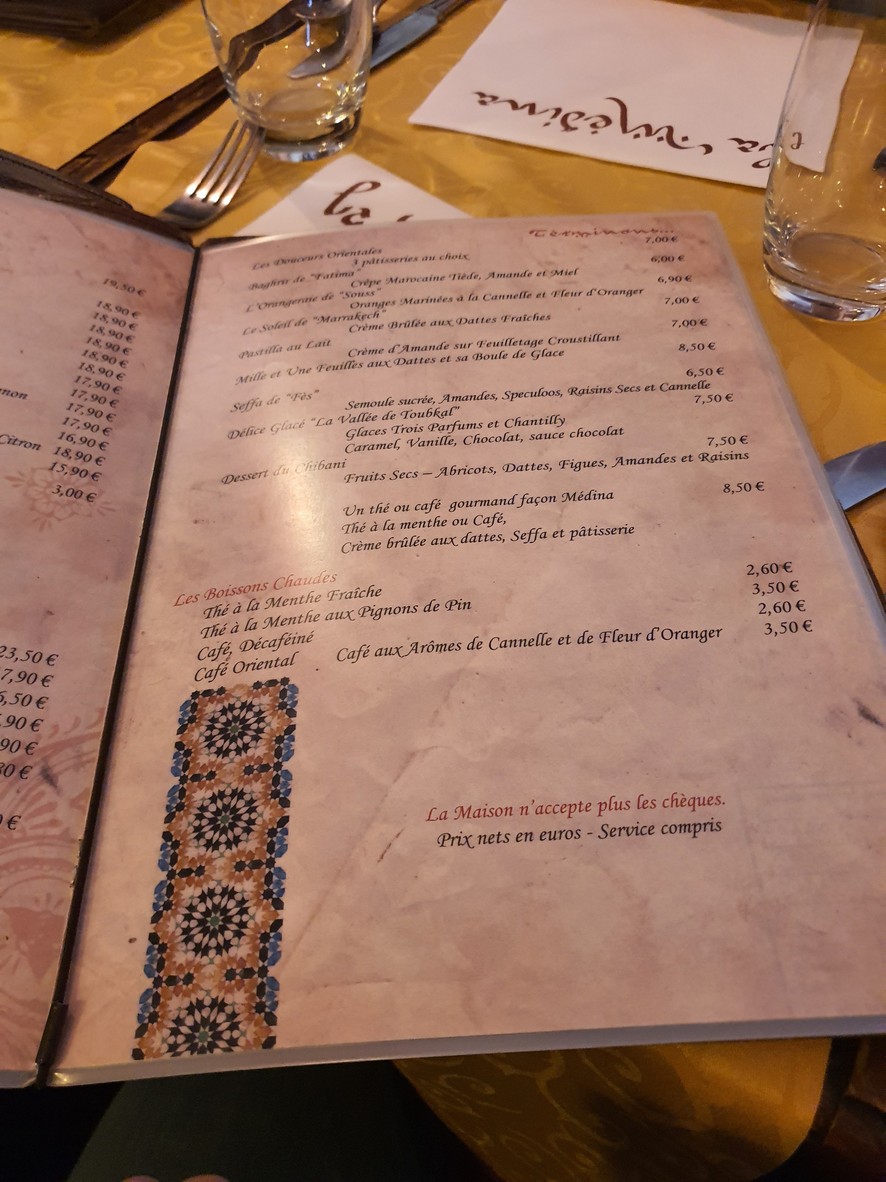 La Médina menu 4