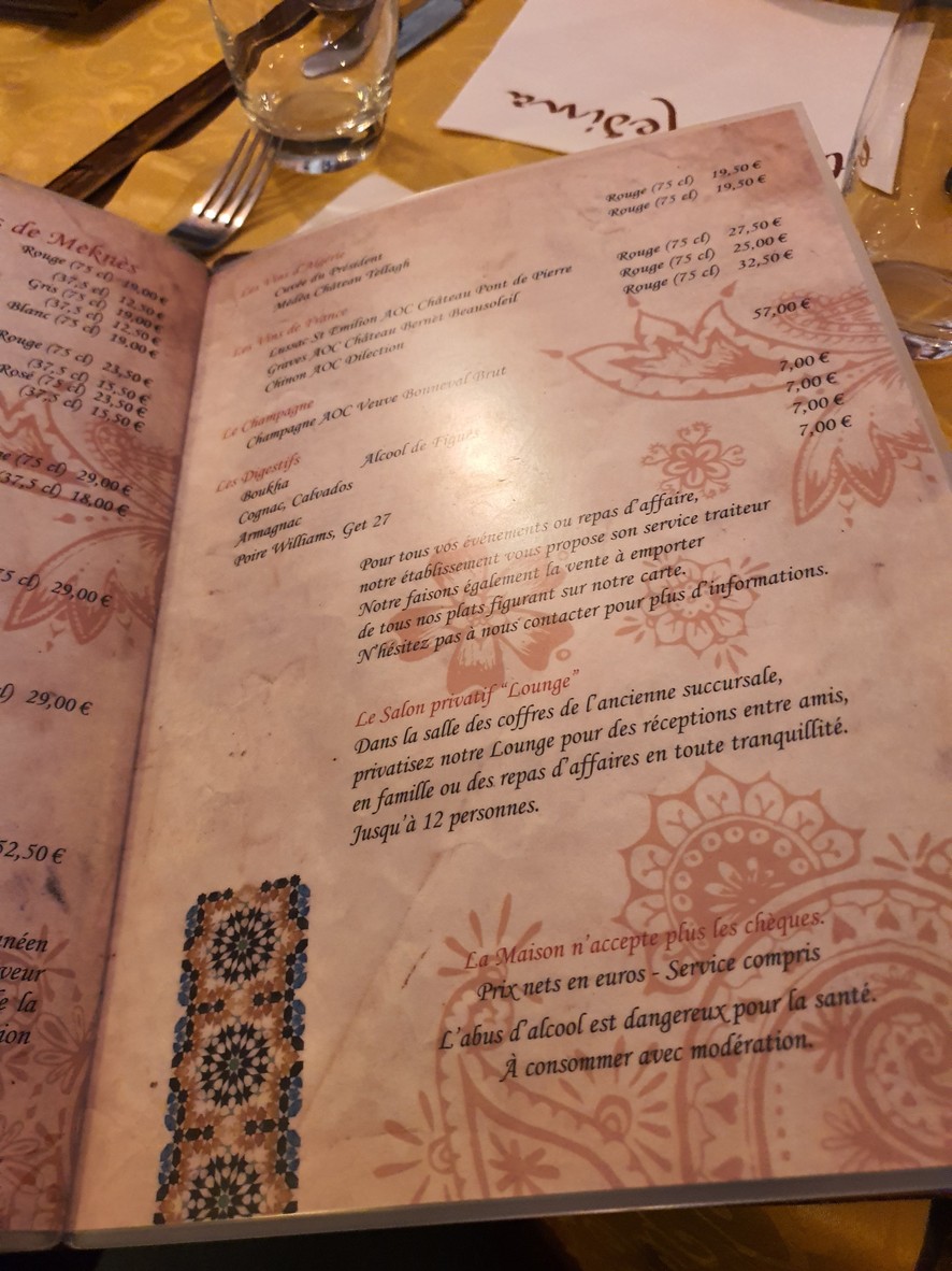 La Médina menu 6