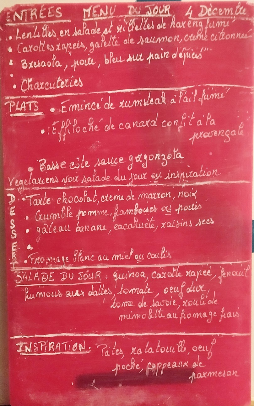 Brasserie chat alors menu 1