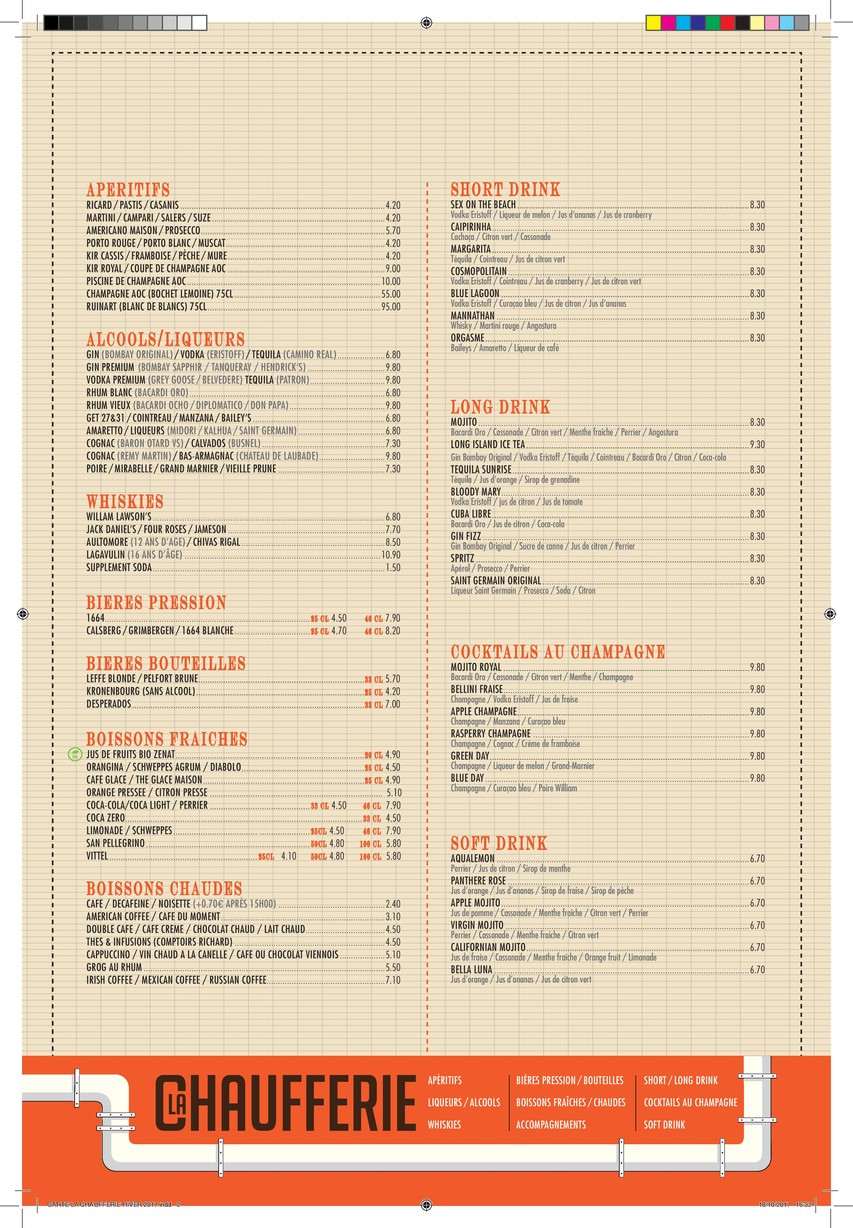 La Chaufferie menu 3