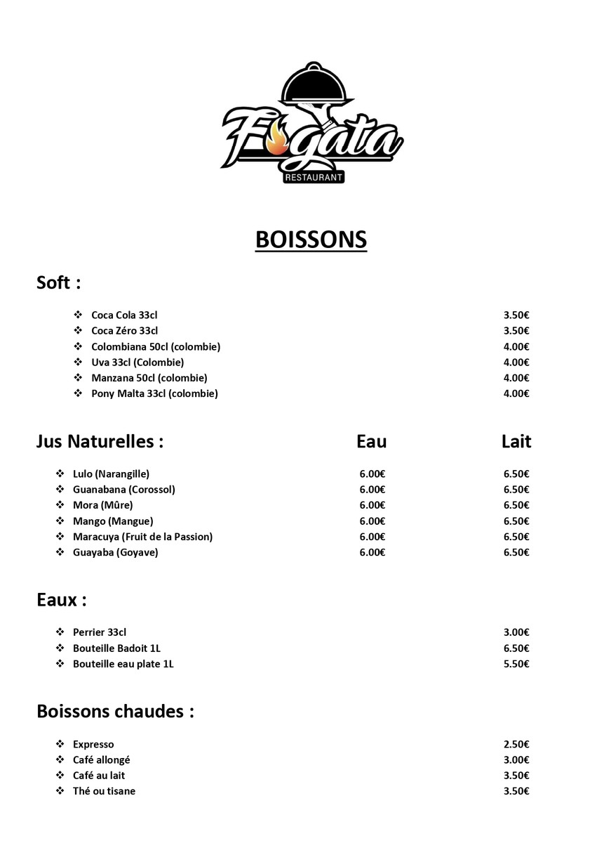 Fogata Latina menu 4