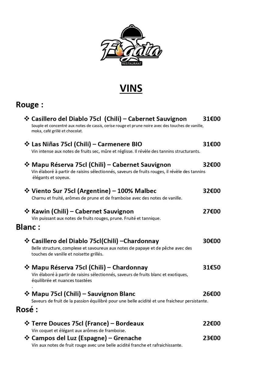 Fogata Latina menu 5