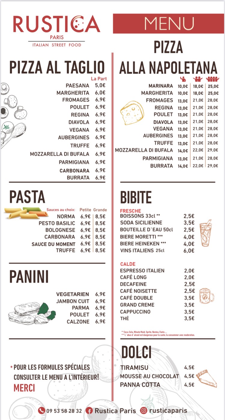 Pizza Rustica menu 1