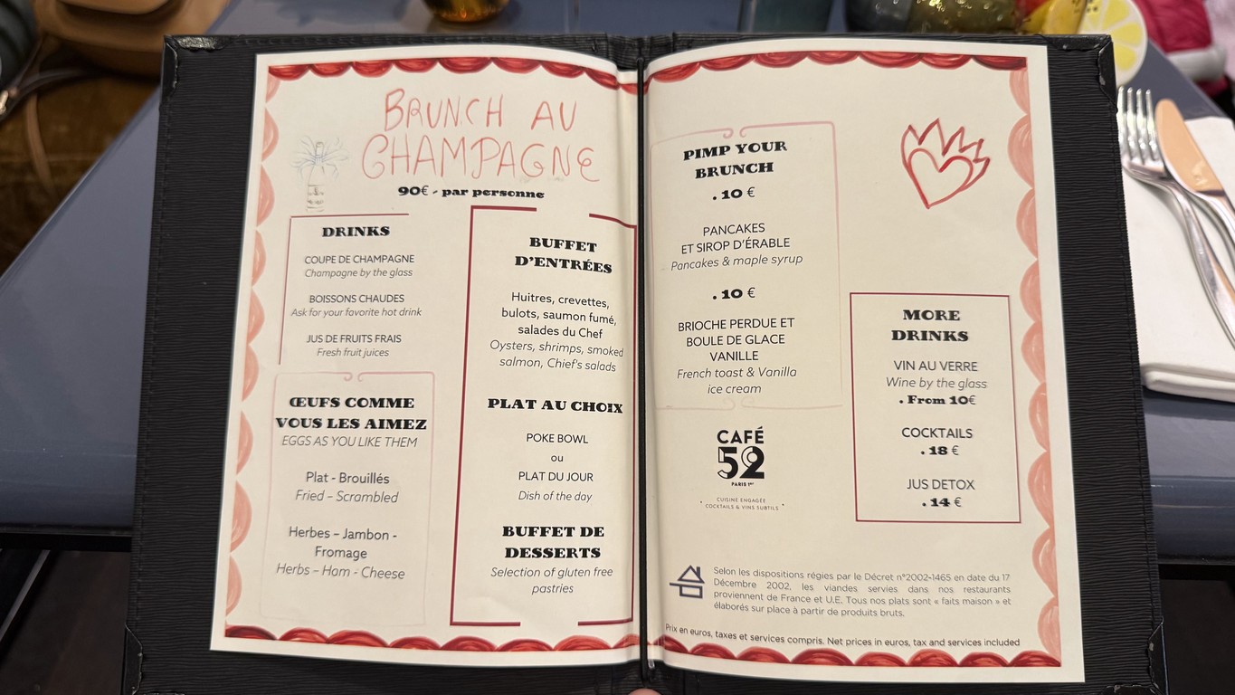 Café 52 menu 1