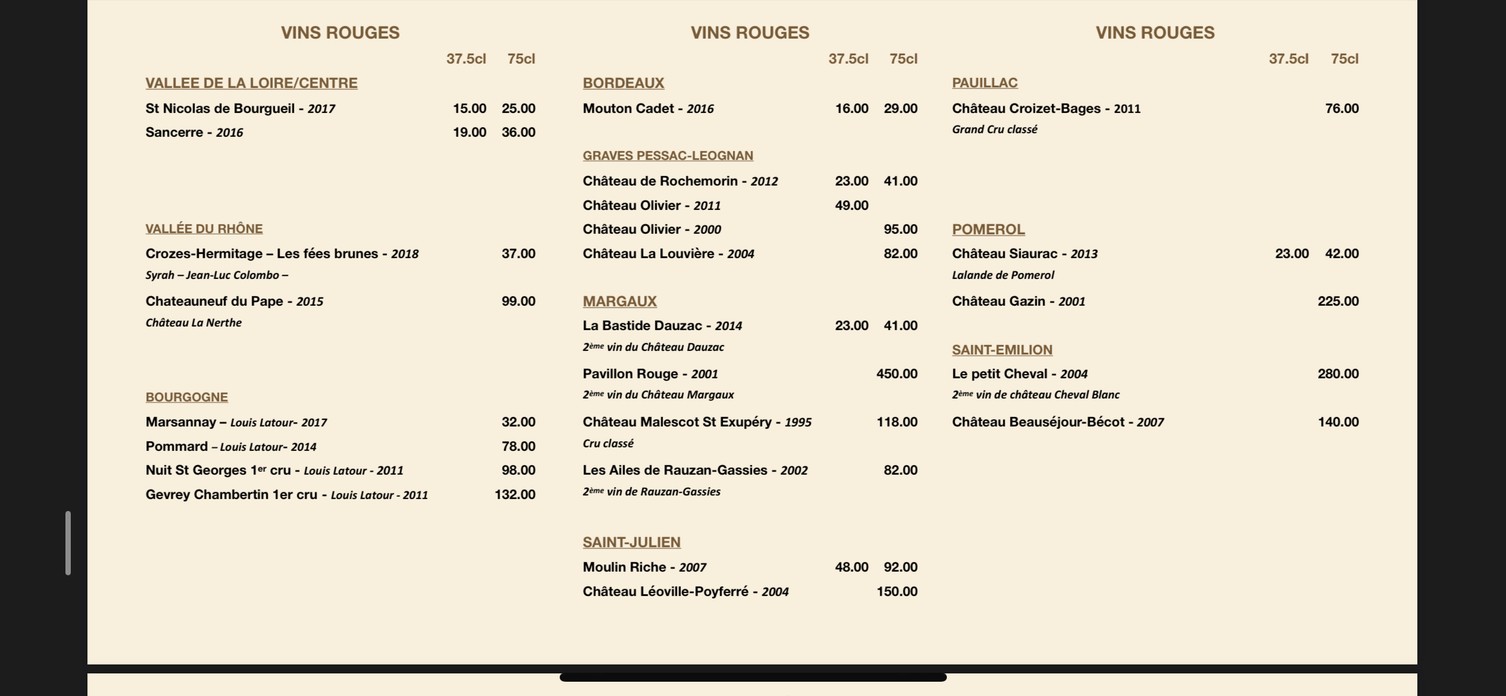 Siamin Restaurant Thaï menu 3