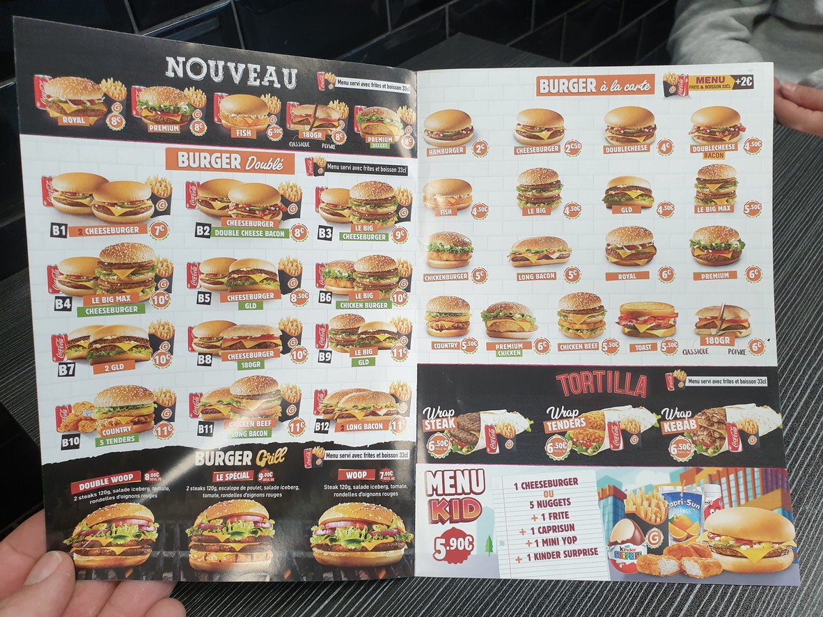 G La Dalle menu 2