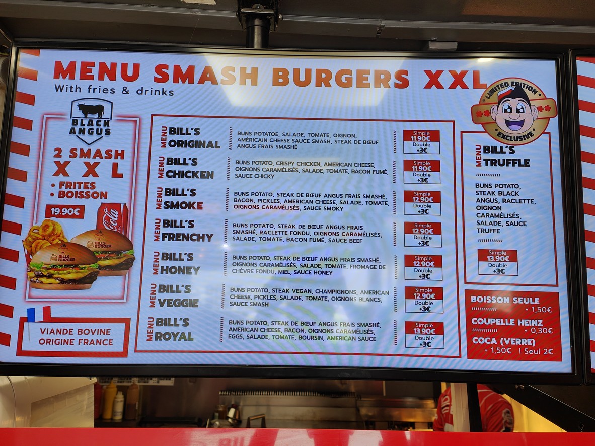 Bill's Burger Neuilly-Plaisance menu 2