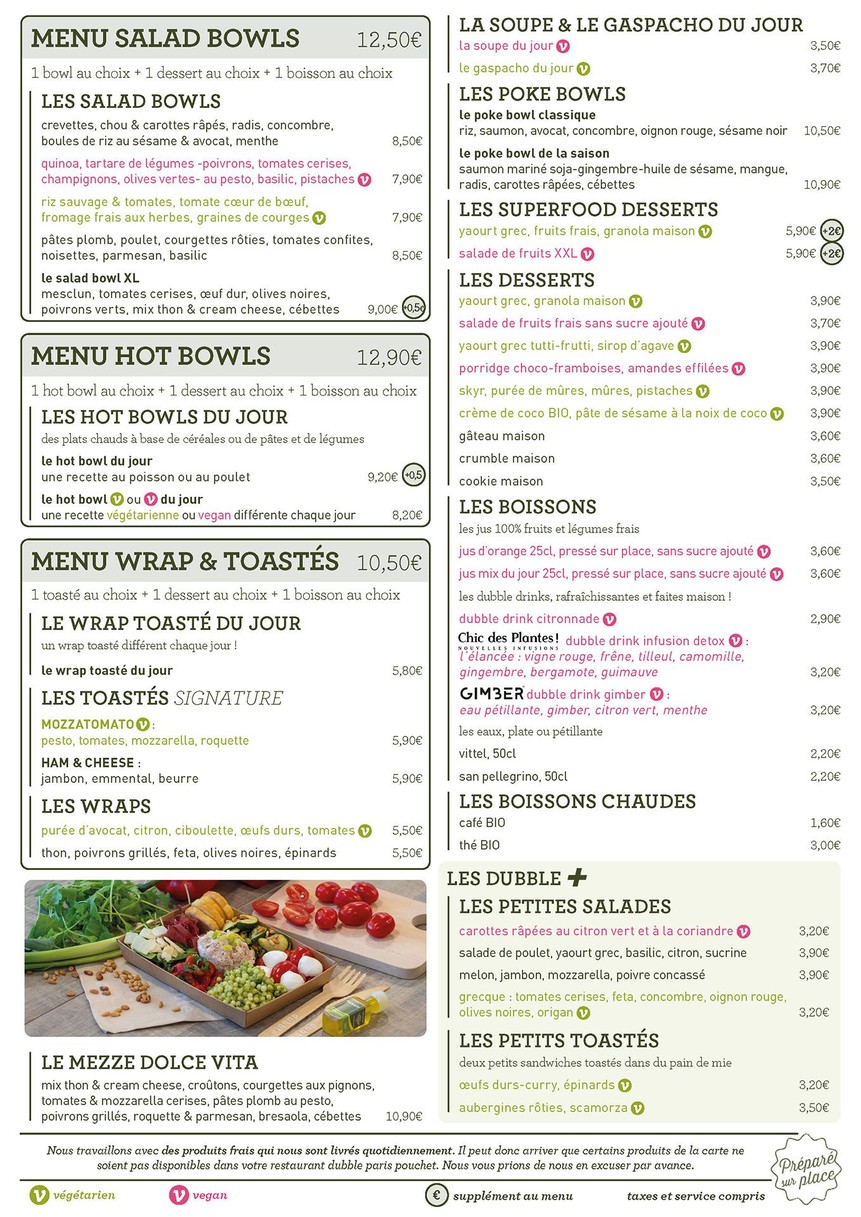 Dubble Paris Pouchet | Healthy Food menu 1