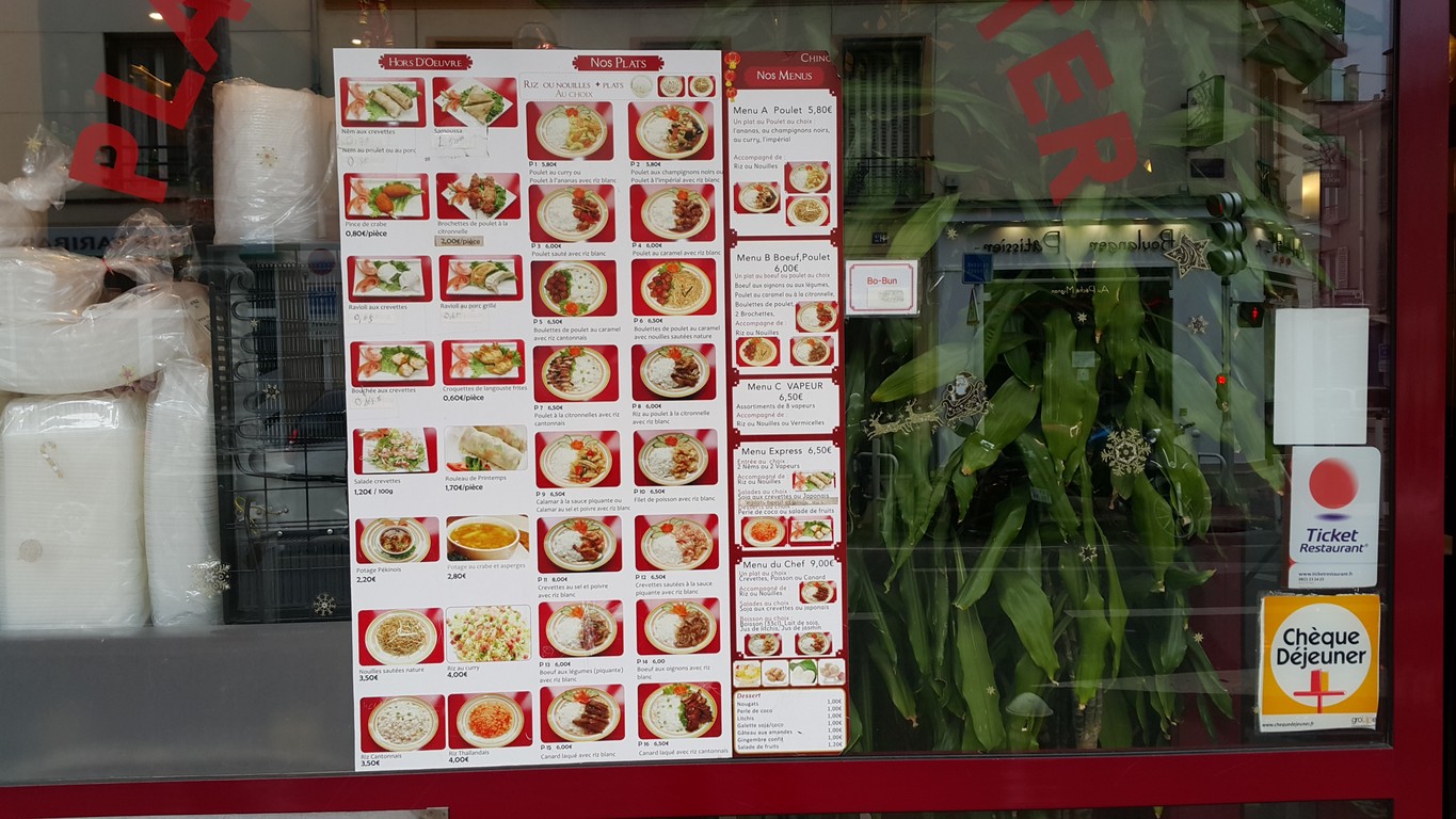 Gourmet de Montrouge menu 1