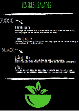 Le comptoir à pizza menu 1