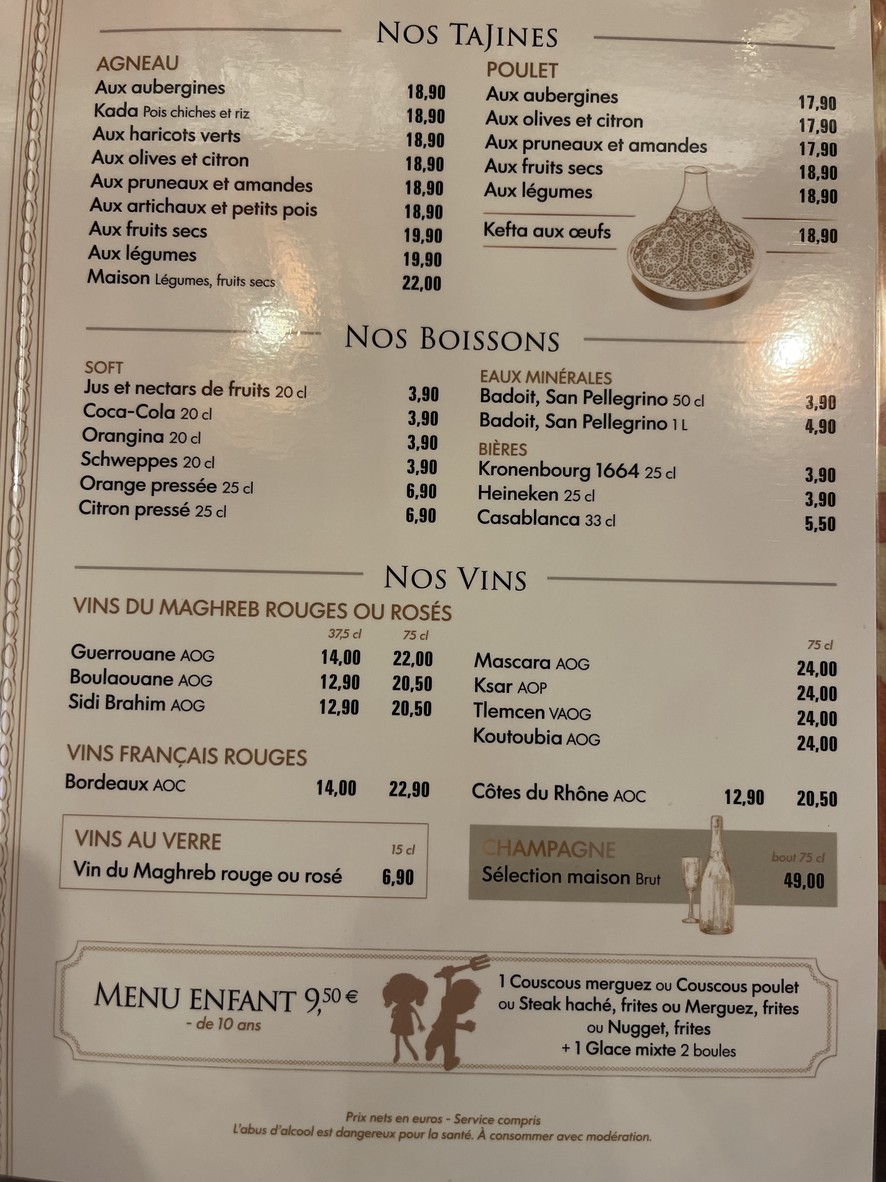 Restaurant Le Maroc menu 3