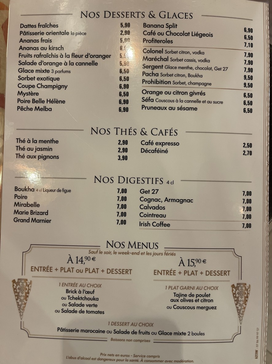 Restaurant Le Maroc menu 4
