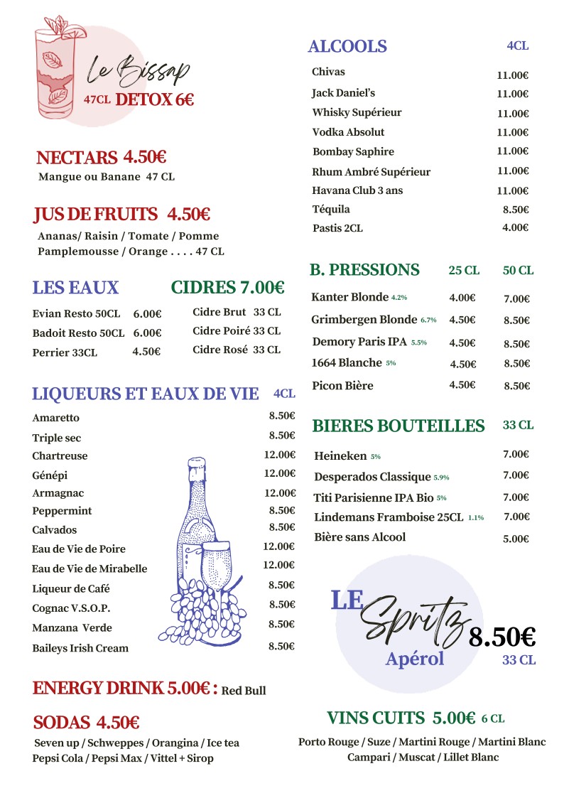 Le Valois menu 3