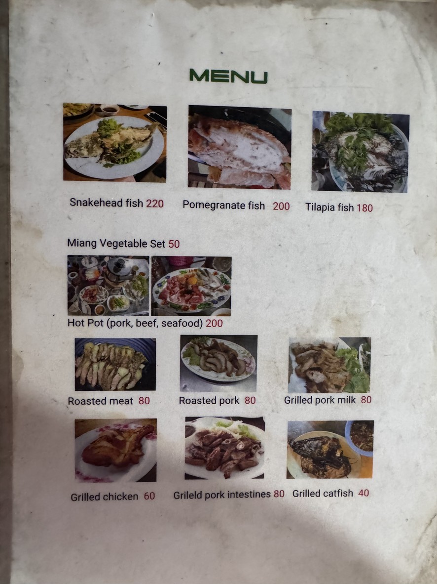 Tui Phochana Pla Pao Rim Khlong menu 1
