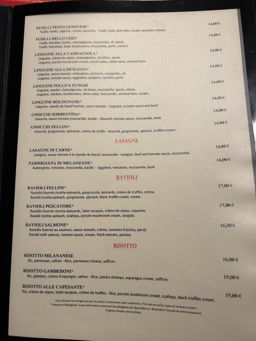 La Selva Clichy - Italian Restaurant and Bar menu 2
