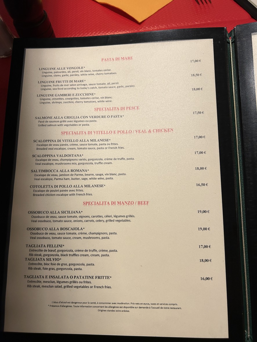 La Selva Clichy - Italian Restaurant and Bar menu 3
